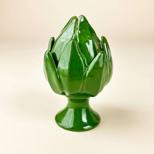 Carciofo vert mini céramique artisanale italienne fait main, petit artichaut décoratif