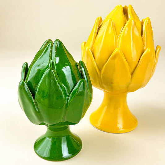Petit artichaut décoratif céramique italienne vert, décoration intérieure Rosamia.